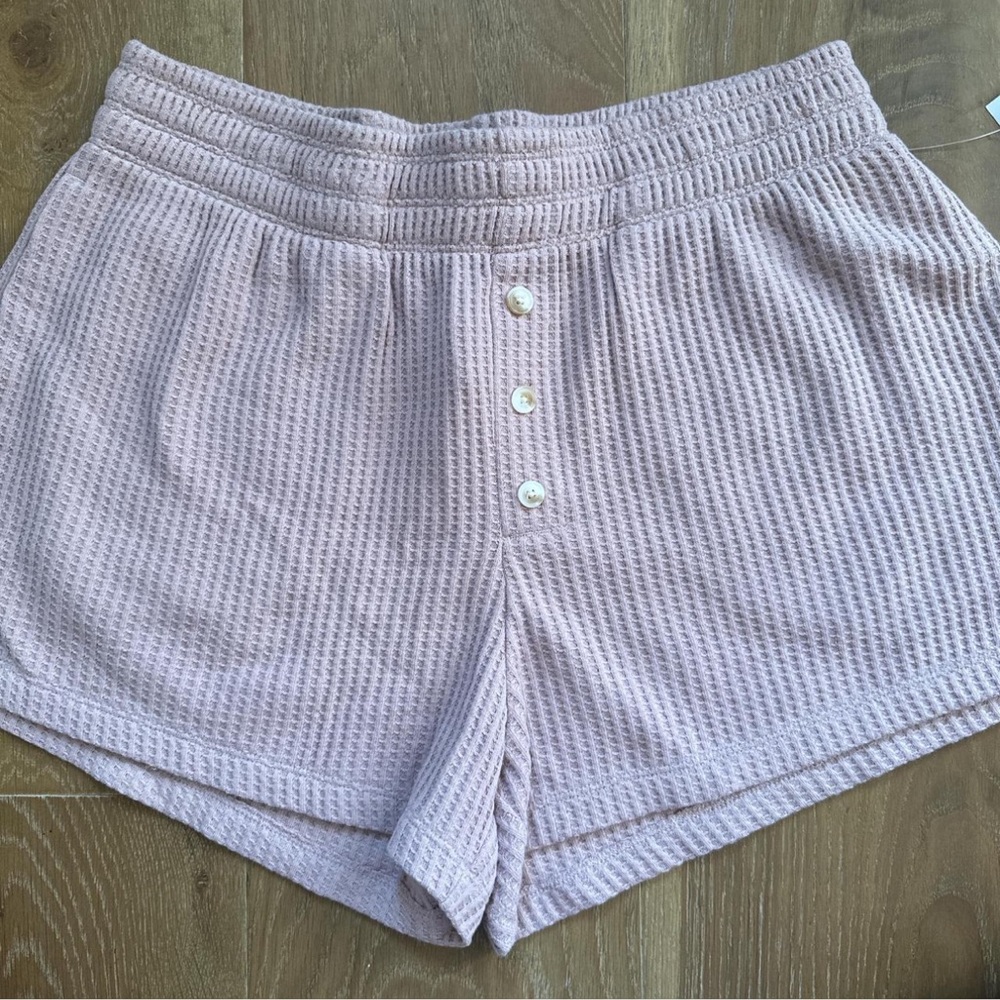 Women's Pink Waffle Knit Shorts